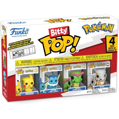 Funko Bitty POP! Pokémon series 1 (4-Pack) - Συλλεκτικές Φιγούρες Pikachu, Vaporeon, Caterpie & Cubone