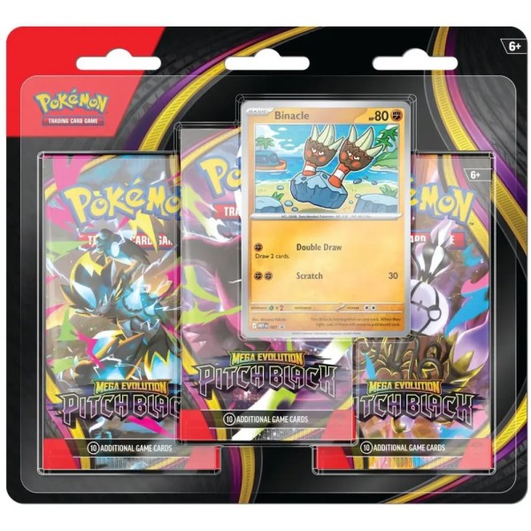 Pokémon TCG: Mega Evolution:  Pitch Black - 3 Booster Blister (Binacle)