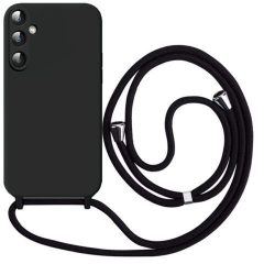Θήκη Orso Liquid Silicone με Κορδόνι για Samsung Galaxy A16 - Black / Μαύρη