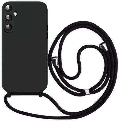 Θήκη Orso Liquid Silicone με Κορδόνι για Samsung Galaxy A16 - Black / Μαύρη