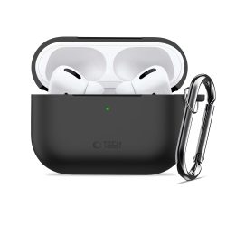 Θήκη Σιλικόνης Tech-Protect Silicone Hook με Καραμπίνερ για Apple AirPods Pro 3 - Black