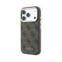 Σκληρή Θήκη Δερματίνης Guess Gold Frame με MagSafe για iPhone 18 Pro Max  - Brown