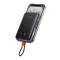 Power Bank Veger W1189-K1C 10000mAh 22.5W Fast Charging με Ενσωματωμένο Καλώδιο USB-C – Black