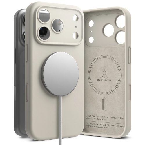 Θήκη Σιλικόνης Ringke Silicone Magnetic με MagSafe για Apple iPhone 17 Pro / 18 Pro - Stone