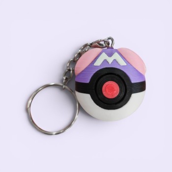 Pokemon 3D Printed Keychain Pokéball με κουμπί - Master Ball