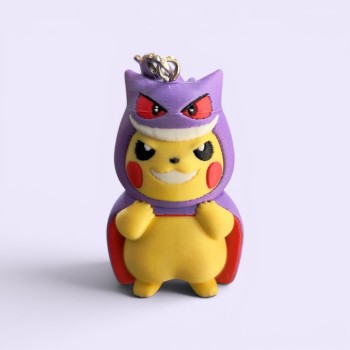 Pokémon 3D Printed Keychain - Poncho Pikachu (Gengar)