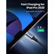 Καλώδιο Γρήγορης Φόρτισης UGREEN Braided 5A Max USB-C σε USB-C 100w 1m - Black