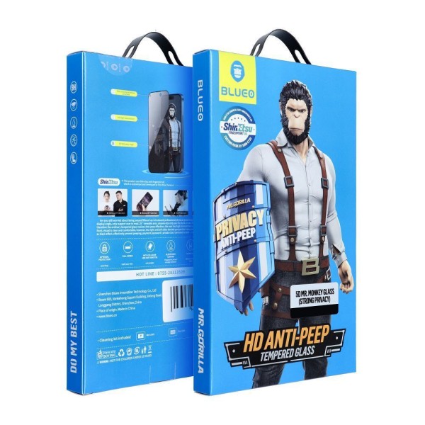 Tempered Glass Mr.Monkey Strong Privacy Full Cover Full Glue 9H  - 28 Degree Anti Peep για Samsung Galaxy S26 Ultra - Black 