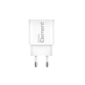 Element CH-100 Φορτιστής GaN 20W με USB-C και USB-A  - White