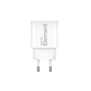Element CH-100 Φορτιστής GaN 20W με USB-C και USB-A  - White