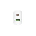 Element CH-100 Φορτιστής GaN 20W με USB-C και USB-A  - White