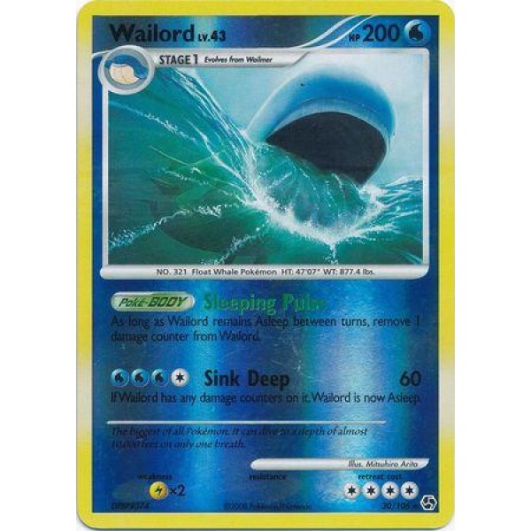 Wailord Lv.43 (Great Encounters 30/106) (Reverse Holo) English - Excellent