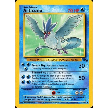Articuno (Fossil 17/62) (Rare) English - Excellent