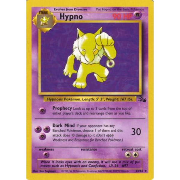 Hypno (Fossil 23/62) (Rare) English - Good