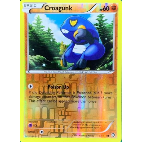 Croagunk (Steam Siege 58/114) (Reverse Holo) English - Excellent