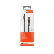 Καλώδιο Φόρτισης BUDIBUDI braided 1.2m Fast Charging USB σε Type-C 3A - Black