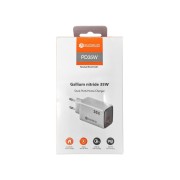 Φορτιστής BUDIBUDI 2-Port με 1 Θύρα USB-Α (35W GaN) & 1 θύρα USB-C (45W) Fast Charger - White