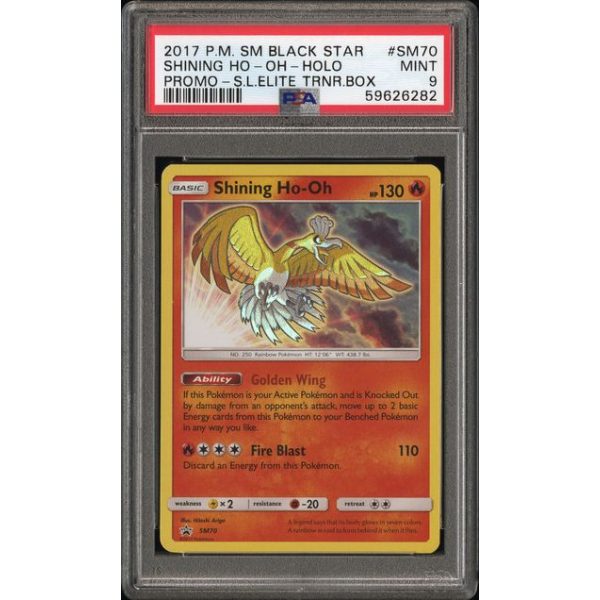 SHINING HO-OH - SM BLACK STAR PROMO - ENGLISH 2017 - #SM70 - PSA MINT 9 - POKEMON GRADED CARD