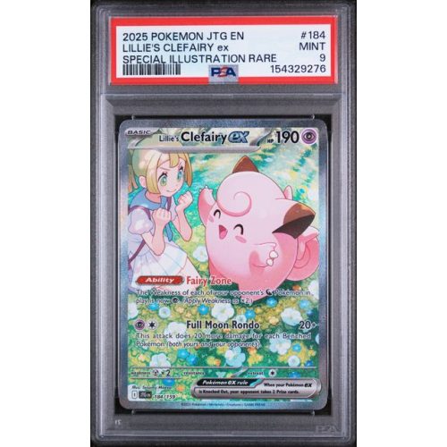 LILLIE”S CLEFAIRY EX - JOURNEY TOGETHER - ENGLISH 2025 - #184 - PSA MINT 9 - POKEMON GRADED CARD