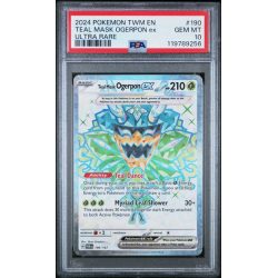 TEAL MASK OGERPON EX - TWILIGHT MASQUERADE - ENGLISH 2024 - #190 - PSA GEM MINT 10 - POKEMON GRADED CARD