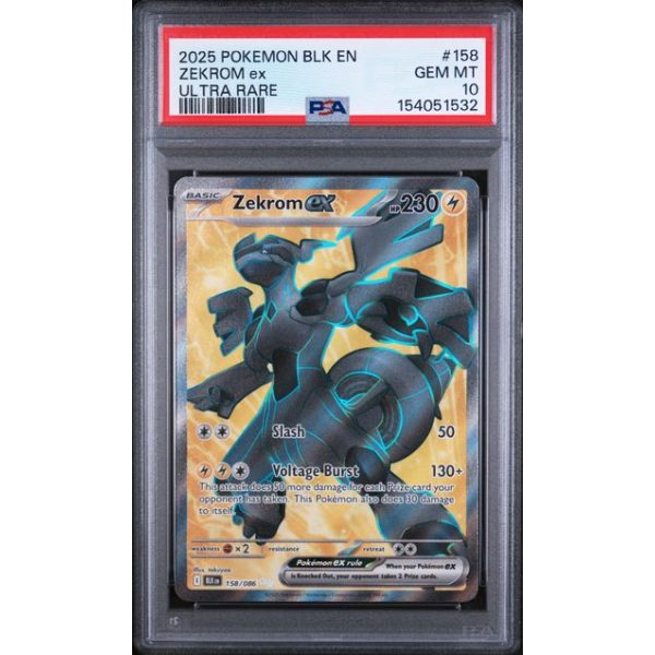 Zekrom EX #158 - Black Bolt 2025 - Ultra Rare - PSA 10 GEM MINT - English