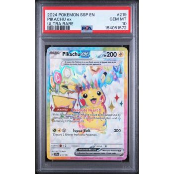 Pikachu EX #219 - Surging Sparks 2024 - Ultra Rare - PSA 10 GEM MINT - English
