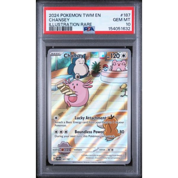 Chansey #187 - Twilight Masquerade 2024 - Illustration Rare - PSA 10 GEM MINT - English