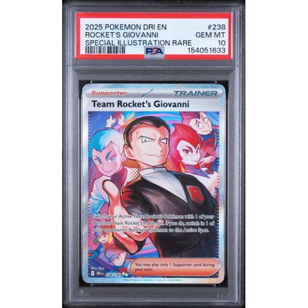 Team Rocket”s Giovanni #238 - Destined Rivals 2025 - Special Illustration Rare - PSA 10 GEM MINT - English