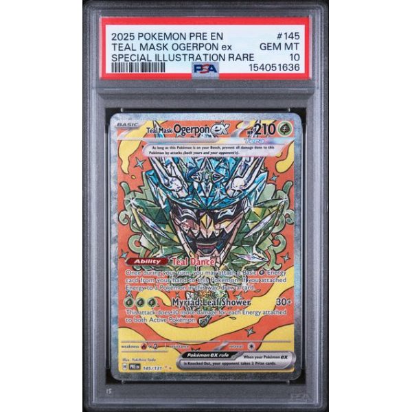 Teal Mask Ogerpon EX #145 - Prismatic Evolutions 2025 - Special Illustration Rare - PSA 10 GEM MINT - English