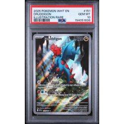 Druddigon #151 - White Flare 2025 - Illustration Rare - PSA 10 GEM MINT - English