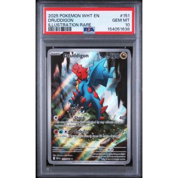 Druddigon #151 - White Flare 2025 - Illustration Rare - PSA 10 GEM MINT - English