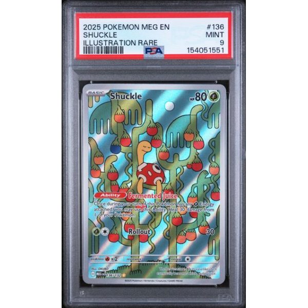 Shuckle #136 - Mega Evolution 2025 - Ilustration Rare - PSA 9 MINT - English