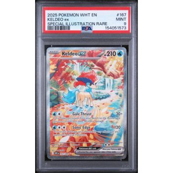 Keldeo EX #167 - White Flare 2025 - Special Illustration Rare - PSA 9 MINT - English