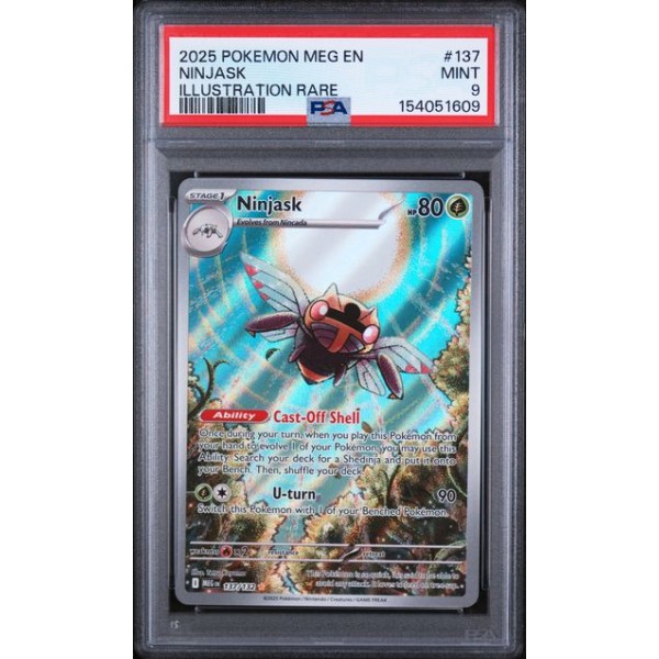 Ninjask #137 - Mega Evolution 2025 - Illustration Rare - PSA 9 MINT - English