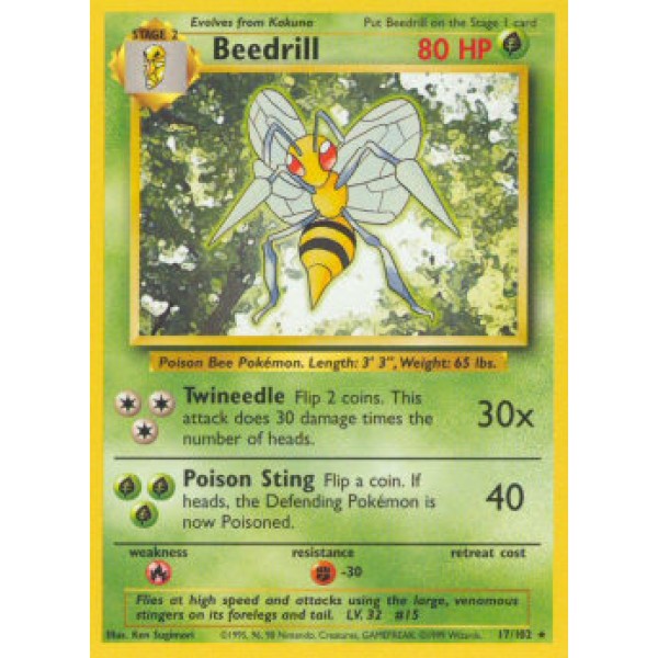 Beedrill (Base Set 17/102) (Rare) English - Good