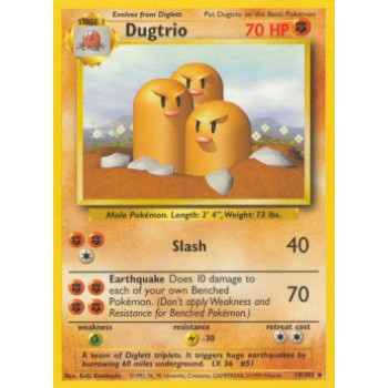 Dugtrio (Base Set 19/102) (Rare) English - Played