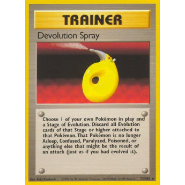 Devolution Spray (Base Set 72/102) (Rare) English - Excellent