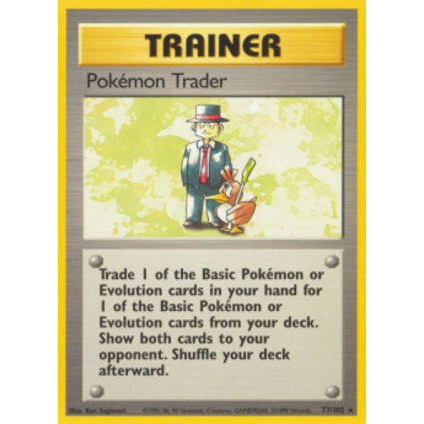 Pokémon Trader (Base Set 77/102) (Rare) English - Excellent