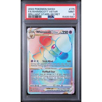 Whimsicott VSTAR #175 - Brilliant Stars 2022 - Secret Rare - PSA 9 MINT - English
