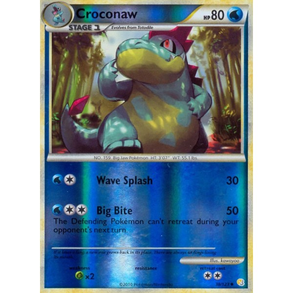 Croconaw (HeartGold SoulSilver 38/123) (Reverse Holo) English - Excellent