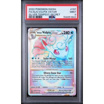 Alolan Vulpix VSTAR #197 - Silver Tempest 2022 - Secret Rare - PSA 9 MINT - English