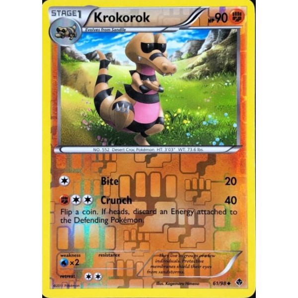 Krokorok (Emerging Powers 61/98) (Reverse Holo) English - Near Mint