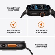 Refurbished - Apple Watch Ultra 2 Αδιάβροχο με Παλμογράφο Titanium 49mm - Black