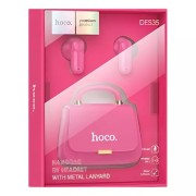 Ασύρματα Ακουστικά Hoco DES35 Handbag True Wireless with Metal Lanyard - Strawberry Red