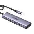 UGREEN CM511 Revodok 5-in-1 USB-C Hub με HDMI, 3x USB-A & PD 100W - Grey