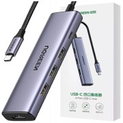 UGREEN CM511 Revodok 5-in-1 USB-C Hub με HDMI, 3x USB-A & PD 100W - Grey