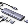 UGREEN CM511 Revodok 5-in-1 USB-C Hub με HDMI, 3x USB-A & PD 100W - Grey