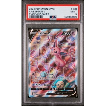 Espeon V #180 – Evolving Skies (Sword & Shield) 2021 – Full Art – PSA 9 MINT – English