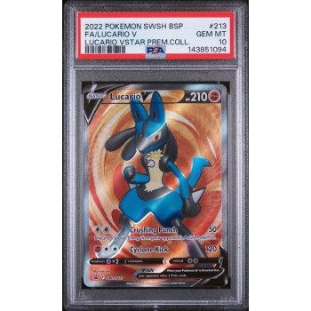 Lucario V - Black Star Promos - English 2023 - #SWSH213 - PSA GEM MINT 10 - Pokemon Graded Card 