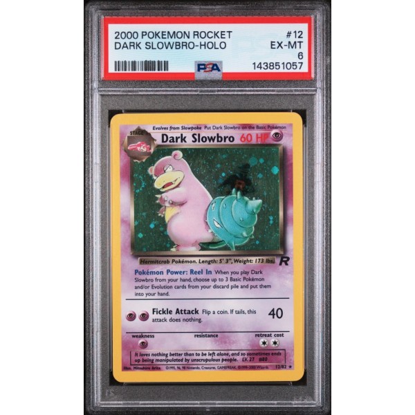 Dark Slowbro - Holo - Team Rocket - English 2000 -  #012/082 - EX-NM 6 - Pokemon Graded Card